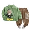 Terno de roupas de primavera para meninos 2025 Novas roupas infantis primavera e outono Bebê Estilo ocidental Roupas Bebê Camisa de manga comprida Conjunto de duas peças