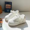 Sapatos Brancos Beier Verão 2024 Respiráveis Finos Casuais Explosões Sola Grossa Sapatos Joker Femininos