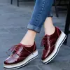 Zapatos Brogue Transfronterizos para Mujer, Zapatos de Plataforma, Nuevos Zapatos Gruesos de Suela Gruesa para Mujer, Zapatos Casuales con Cordones de Estilo Británico para Otoño 366