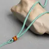 Lanyard simples de corda lisa com pingente joia Pingente vivo de jade corda de carga alta corda de nó plano trançada à mão fivela