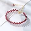 Pulsera tejida a mano de estilo bosque con diseño original nuevo Dongdaemun de Corea del Sur, con granate, turmalina y piedra lunar, para mujer