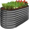 Caixa de plantio oval de metal para exterior transfronteiriça, vaso de flores, canteiro de horta e flores, canteiro de flores curvo móvel