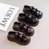 Sapatos de Princesa para Meninas 2025 Primavera Verão Outono Novos Sapatos de Couro Infantil Sola Macia Leve Mocassins Estilo Britânico para Crianças Médias e Grandes