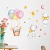 Pegatinas de pared autoadhesivas con diseño de globo, mariposa, gato y estrella pintadas a mano para habitación infantil, dormitorio, sala de estar y fondo.