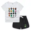 Estilo Novo Verão 2026 Camiseta de Gola Redonda e Shorts Infantis Estilo Coreano Absorvente de Suor Conjunto Casual de Camiseta para Crianças Pequenas e Médias