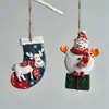Decoraciones para Árbol de Navidad, Calcetines de Anciano y Muñeco de Nieve, Colgantes Pequeños, Colgantes de Decoración de Escena de Atmósfera Navideña para el Hogar, Transfronterizo