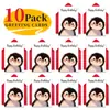 Conjunto de Envelopes para Cartão de Aniversário Novo de Grande Tamanho Transfronteiriço, Cartão de Mensagem de Presente de Pinguim Cartoon Infantil e Fofo
