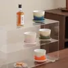 Jianshan taza de café recta juego de taza y platillo de cerámica, taza grande, taza de té personal, par de tazas, regalo para amigos