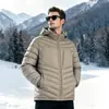 Chaqueta de Algodón Ligera con Capucha para Hombre, Cálida, de Canalé, Nueva para Otoño e Invierno, Chaqueta de Algodón Casual de Negocios para Hombre, Transfronteriza