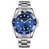 Comércio Exterior Popular Relógio Fantasma Verde Relógio Masculino Relógio Masculino Calendário Pulseira de Aço Relógio de Quartzo de Ponta Fabricante Estoque Pronto