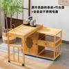 Nueva Mesa de Té China Pequeña para Apartamento Hogar Móvil Giratoria Telescópica Mesa de Té Pequeña Mesa de Té Integrada para Hervir Agua y Preparar Té Gabinete de Té