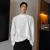 Camiseta de Manga Longa OCW Marca Tide Estilo Japonês Lã Alemã Masculina 2026 Outono/Inverno Nova Cor Sólida Peso Pesado Camada Base de Lã Alemã Masculina