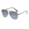 Gafas de Sol de Moda de Acero Inoxidable Transfronterizas con Doble Puente y Montura Grande para Hombres Atractivos, Protección UV, Adecuadas para Conducir y Pescar, Gafas de Sol Polarizadas
