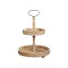 En stock Charola de Granja con Niveles Asa Decorativa Festiva Soporte para Cupcakes Redondo Rústico de Madera Charola de Doble Nivel
