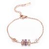 Sino de vento de aço titânio pulseira de cristal de gelo três em um pulseira de transferência de pedra explosiva de aço inoxidável