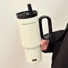Nova caneca térmica de aço inoxidável 316 de grande capacidade, copo portátil com alça de acompanhamento, copo de café para escritório, copo de gelo