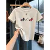 Camiseta de Algodão Puro Manga Curta Estilo Novo 2026 para Mulheres, Moda de Nicho, Versátil, Rejuvenescedora, Emagrecedora, Elegante, Top Cinza Escuro