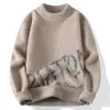 Geração de comércio exterior transfronteiriço suéter pullover outono e inverno popular gola alta suéter de veludo imitação de vison dourado para homens