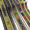 Zapatos de Estilo Étnico Vintage Bordado Dorado de Colores Estilo Bohemio Cinta Jacquard Accesorios Hechos a Mano DIY Combinación de Encaje
