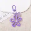 Llavero colgante de resina con hebilla plana, corazón, flor, cuenta, adorno de flor hueca de dopamina, decoración colgante DIY