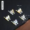 Accesorio de gato sin rostro de nácar blanco natural, componentes de joyería DIY para collar y pulsera semiacabados perforados, venta directa de fábrica