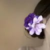 Nuevo Pin para el Cabello Morado Flor de Pura Pasión Atmósfera Trendy Estilo Festivo Pin Lateral Accesorios para el Cabello de Moda