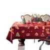 Mantel navideño rojo, impermeable y resistente al aceite, no necesita lavado, ligero, lujoso y elegante, perfecto para decorar y poner la mesa, adecuado para mesas de centro
