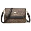 Bolsas Femininas Transfronteiriças Bolsa Transversal Versátil 2025 Nova Moda Estampada Grande Capacidade Multicamada Ombro Único Bolsa Pequena Tendência