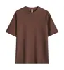 Camiseta de Algodão Pesado 240G Gola Redonda Cor Sólida Camiseta Base Camiseta Roupa de Trabalho Manga Curta Camiseta Masculina Personalização