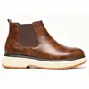 Botines Chelsea Retro Cross Factory Desgastados Elásticos con Suela Gruesa para Aumentar la Altura Hombre Almacén Stock Suficiente Pedidos Pequeños Entrega Rápida
