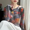Suéter de Punto Estampado de Cuello Redondo para Mujer 26 Nuevo Estilo de Verano Suéter Delgado Protector Solar
