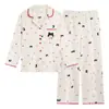 Al por mayor en stock 6040 algodón CVC manga larga pantalón largo conjunto de dos piezas de punto para mujer otoño para transmisión en vivo ropa de casa transfronteriza para mujer