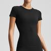 Camiseta de Yoga de Secado Rápido Estilo Europeo y Americano para Mujer, Top Adelgazante Fitness de Manga Corta Moldeador Corporal Estilo Kardashian, Venta al por Mayor