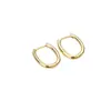Pendientes Ovalados Geométricos Chapados en Cobre Dorado Real Simples Europeos y Americanos Pendientes Alta Textura Moda Combinan con Todo Hebilla de Oreja Esmaltada para Mujer