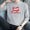 ¡Guau! Camiseta Nueva de Otoño Personalizada de Manga Larga con Cuello Redondo y Estampado Creativo, Camiseta Básica Versátil para Adolescentes