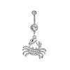 Ebay popular criativo umbigo anel de diamante caranguejo umbigo anel umbigo unha venda quente animal perfuração jóias fabricante