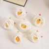 Nova simulação de cabeça de flor de camélia pequena única flor de seda rosa DIY cocar feito à mão chapéu flor decoração de casamento fotografia Estrada