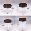 Botella Transparente de Boca Ancha de Grado Alimenticio para Mascotas en Stock Botella Redonda Negra de Plástico Sub-Botella para Crema de Mascarilla Facial Exportación Transfronteriza