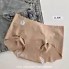 Calcinha de Algodão Puro 7A Antibacteriano, Sem Marcas e Não Sensível, com Alta Elasticidade, Cintura Média, Confortável e Sem Marcas, de Seda Gelada para Yoga Feminino