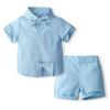 Suministro de primera mano de fabricantes mayoristas verano cuadros niños guapo bebé manga corta ropa infantil coreana estilo extranjero ocio