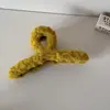 Pinza de Pelo de Felpa Coreana Simple Color Puro Otoño e Invierno Bola de Pelo Semi-Recogida Nueva Pinza de Tiburón Elegante Elegante Accesorios para el Cabello