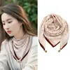 Bufanda Cuadrada Cálida de Nuevo Estilo 2025 con Hebilla Magnética, Bufanda Triangular de Seda, Bufanda de Algodón para Mujer, Bufanda Elegante para el Cuello para Primavera, Otoño e Invierno, Versátil y Elegante