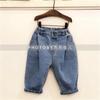 Pantalones personalizados de primavera y otoño estilo coreano para niños y niñas Jeans estilo coreano con diseño plisado para niños