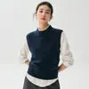 Nuevo Chaleco de Cachemira para Mujer Otoño/Invierno 2026, Cuello Redondo, Sin Mangas, Color Sólido, Chaleco de Punto Simple, Chaleco Engrosado
