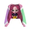 Moda Kpop Cazador de Demonios Niños Sudadera con Capucha de Caja de Superman Sudaderas Cortas Ropa Suave de Invierno para Niños Dibujos Animados Con