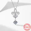 Colar Pingente de Prata Esterlina S925 Moissanita Cruzado Europeu e Americano Colar de Moissanita Estrela de Alta Qualidade Um Quilate Cor D
