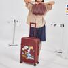 Mala Trolley de 20/ 28 polegadas para Homens e Mulheres, Estrutura de Alumínio, Zíper com Senha, Mala de Couro Moderna para Bordo