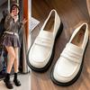 Sapatos Pequenos de Couro com Solado Macio Estilo Academia Britânica Básicos Versáteis Uniforme de Menina Mocassins Planos Sapatos Individuais Femininos para o Trabalho