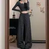 Pantalones casuales a rayas de estilo coreano para mujer de cintura alta para primavera, nuevos pantalones versátiles de pierna ancha recta relajados y holgados 2026