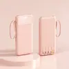Carga Super Rápida Power Bank de 20000mAh 3C Portátil Cable Incorporado Power Bank Móvil de Ultra Gran Capacidad Logo Personalizado